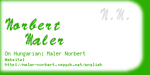 norbert maler business card